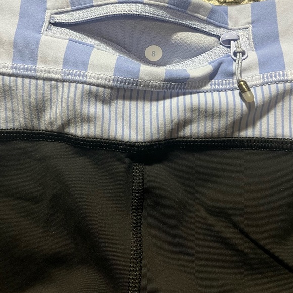 lululemon athletica Black Leggings with Light purple Striped Waistband - Picture 4 of 6